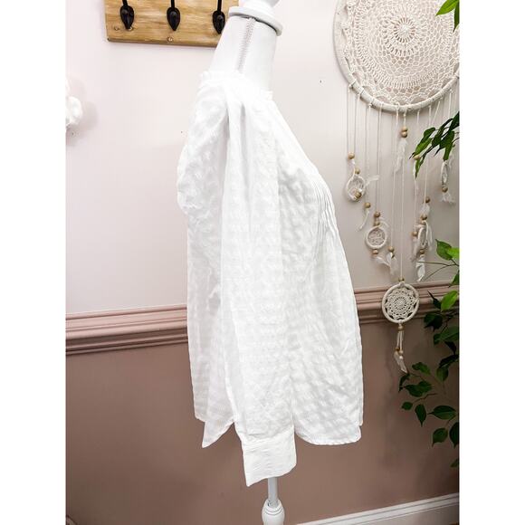 The Nines by Hatch White Long Sleeve Lightweight Cotton Blouse Size S - Picture 3 of 6